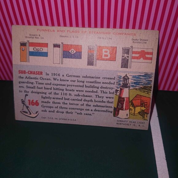 1955 Topps Rails and Sails Sub-Chaser U.S. Navy #166 - Picture 2 of 8